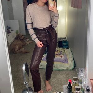 ABERCROMBIE PAPER BAG FAUX LEATHER PANTS